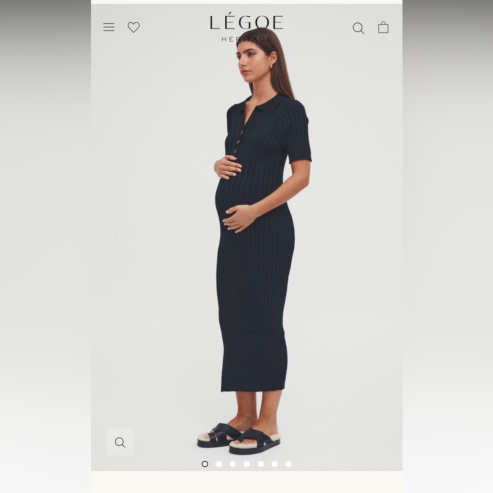 Heritage Black Midi Maternity Dress